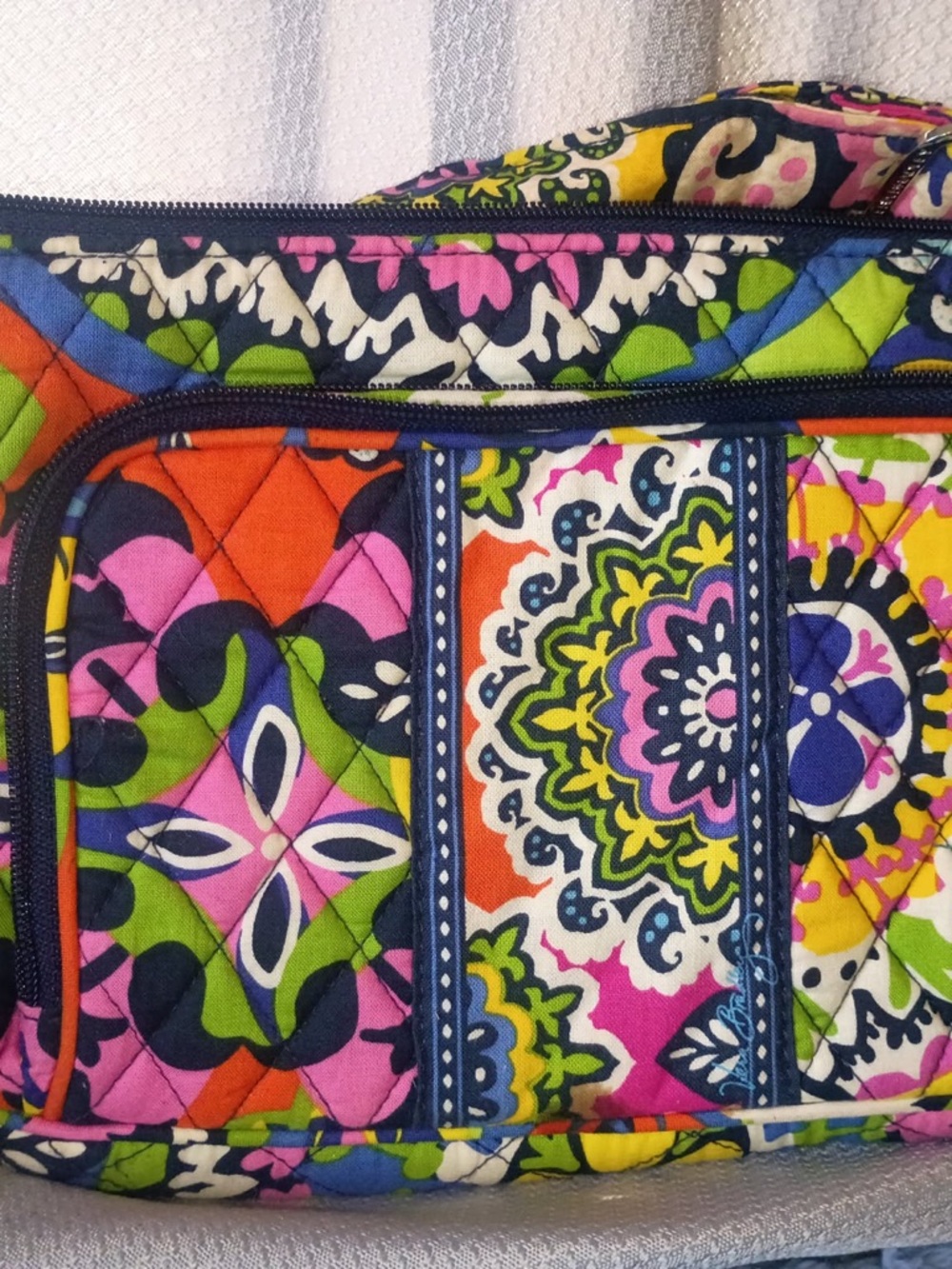 Vera Bradley Bold Floral Quilted Crossbody in Pink, Green, Navy, Orange & Yellow